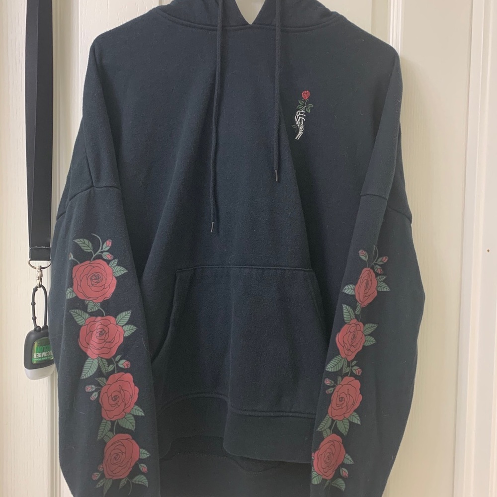 EMPYRE black/ red rose hoodie